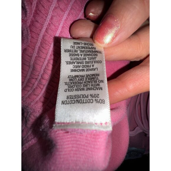Vintage Juicy Couture Light Pink Terry Shirt Top Tie Neck Y2K Barbie XL Cute - Picture 4 of 5